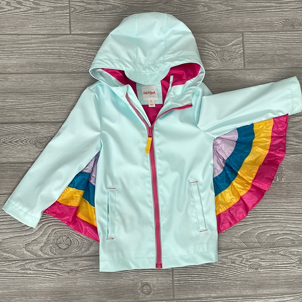 Cat & Jack 4T Rainbow 🌈 Wing Raincoat